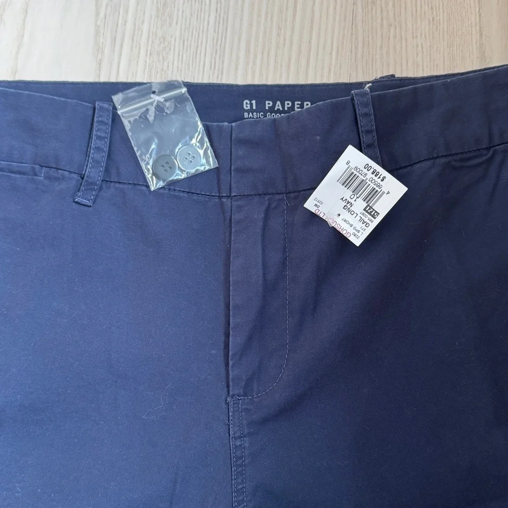 G1 Paper Twill Dark Blue Flat Front Shorts - Picture 3 of 5